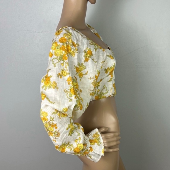 NEW FAITHFULL THE BRAND REVOLVE FLORAL PRINT LINEN CROP TOP - Picture 5 of 10